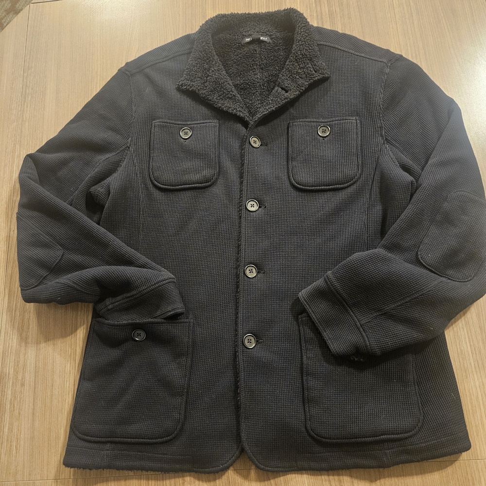 John Varvatos USA Black Textured Shirt Jacket
